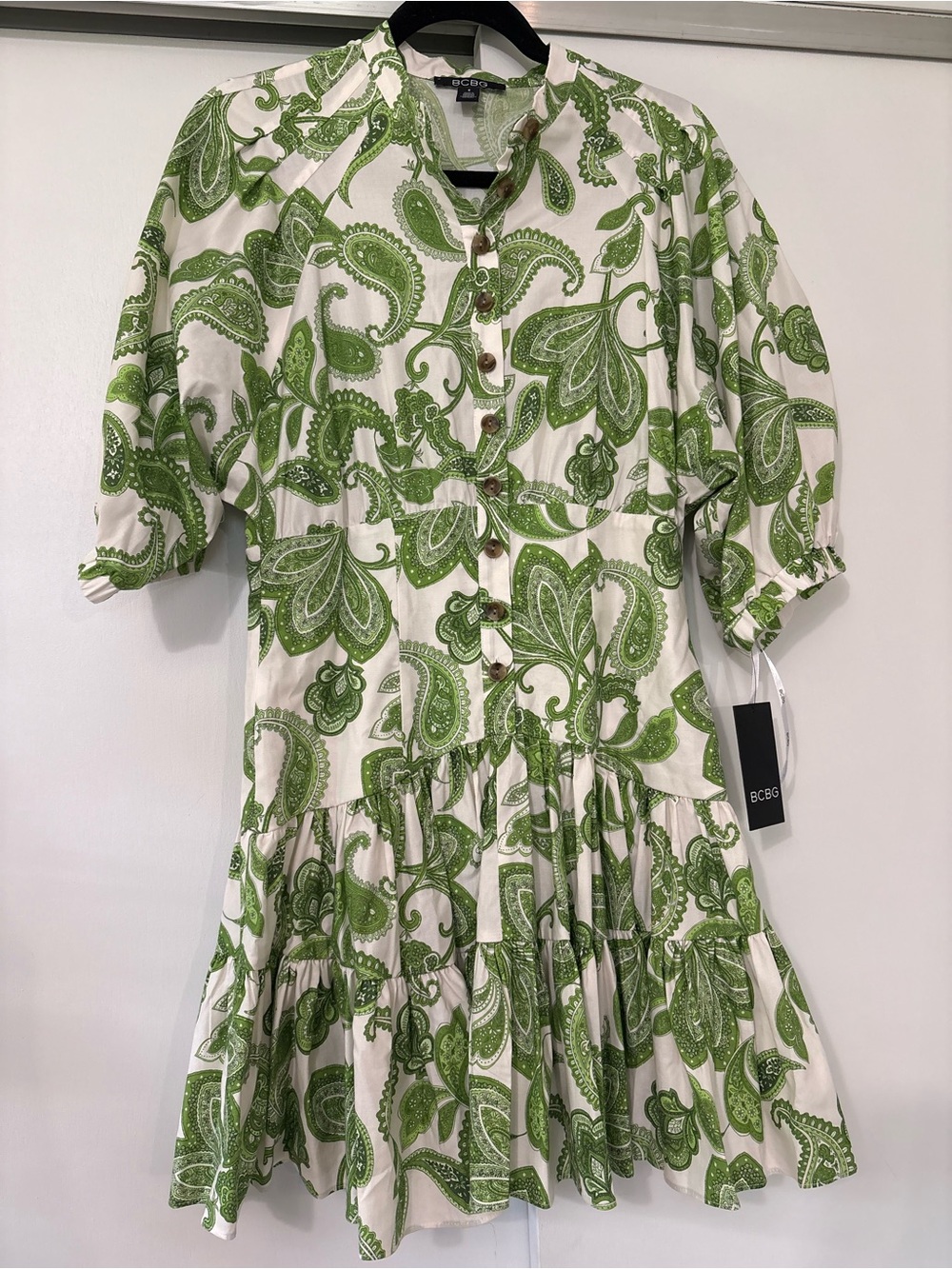 NWT Calvin Klein Women's size 8 Green Floral Mini Button Down Dress